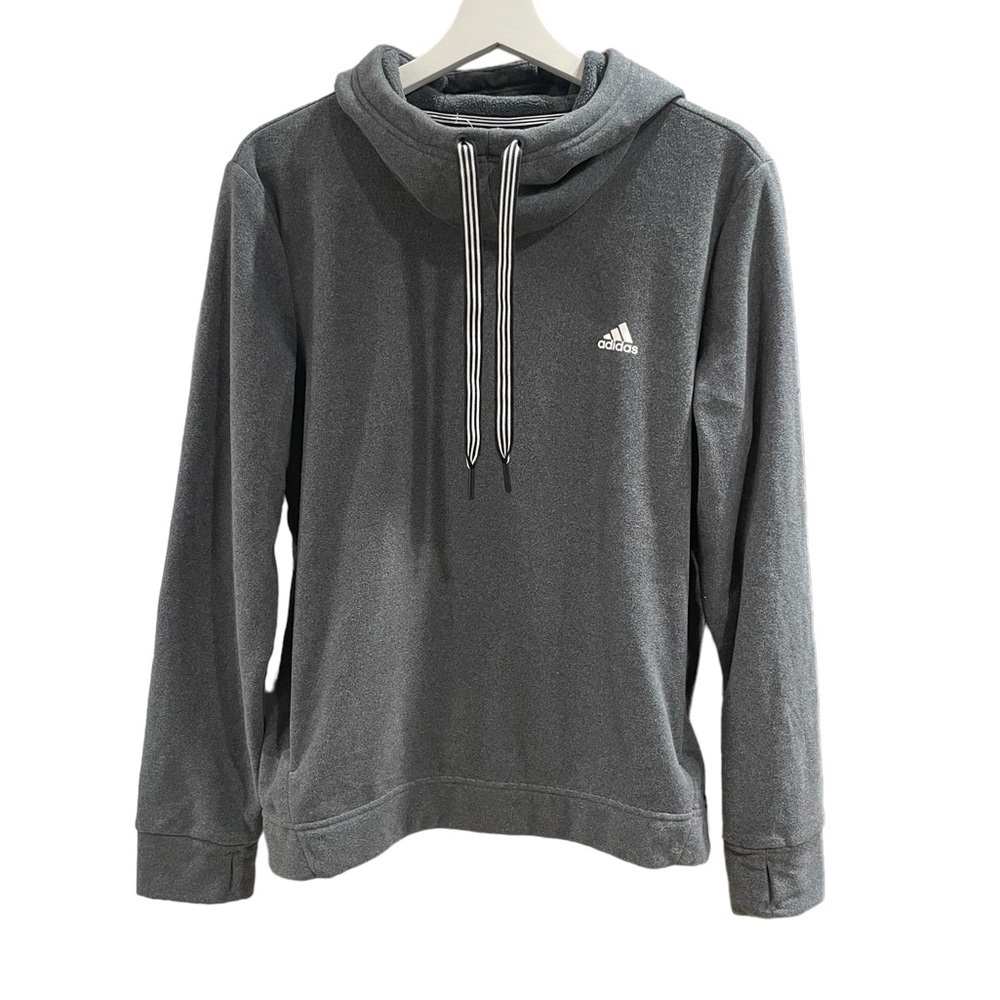 Adidas Large Hooded Fleece Sweatshirt